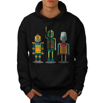 Wellcoda Friendly Robots Mens Hoodie, Technology Casual Hooded Sweatshirt - £26.11 GBP+