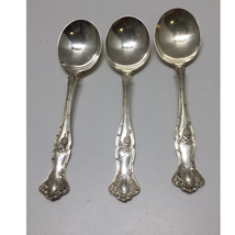 Lot of 3-Antique 1847 Rogers Silverplate 1904 Grape XS Triple Soup/Gumbo... - $11.83