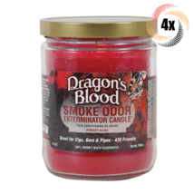 4x Jars Smoke Odor Dragon&#39;s Blood Smoke Exterminator Candles | 13oz | 70 Hr Burn - £39.86 GBP