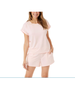 Lucky Brand 3-pc Short Sleep Set (Tank &amp; S/Slv Top)  Pink Women&#39;s Sz M-X... - $23.14