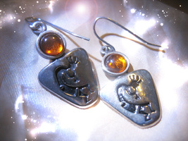 HAUNTED KOKOPELLI EARRINGS SOOTHE & HEAL THE SOUL SECRET ADVANCED MAGICK  image 2