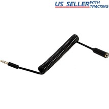 3ft Coiled 3.5mm 1/8&quot; Stereo Audio Aux Headphone Cable Extension Cord - $12.34