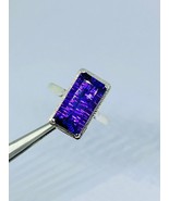 Natural concave cut baguette shape amethyst ring in 925 sterling silver - £126.71 GBP