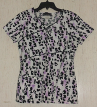 Excellent Womens Baby Phat Pretty Leopard Print Scrubs Top Size S - £19.81 GBP