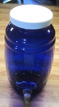 Cobalt Blue 1 Gallon Beverage Dispenser/Jar With Spigot/Excellent - £19.90 GBP