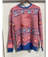 Nintendo Kirby Knit Retro Graphic Pink/Blue Ugly Christmas Sweater Men&#39;s... - $15.00