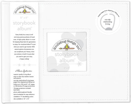 Doodlebug Storybook D-Ring Album 8&quot;X8&quot;-Lily White - £24.57 GBP