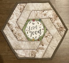 April Love is Good Hexagon Quilted Table Topper - £18.92 GBP