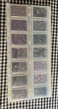 Purple Beads for Jewelry making in Craft Mates 14 Compartment Locked Con... - £16.00 GBP
