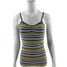 No Boundaries Womens Tank Top Size Small Blue Yellow Striped Ribbed Cami - $8.91