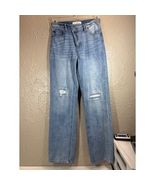 KanCan 90s Straight Jeans Relaxed Baggy Light Wash Distressed Womens Siz... - $70.15 CAD