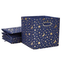 4 Pack Star Storage Cubes, Collapsible Foldable Fabric Organizer Baskets For Clo - £40.45 GBP