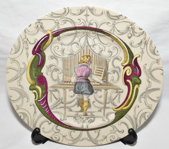 Vintage Fitz &amp; Floyd Plate LOVE SERIES &quot;O&quot; Plate Lady Playing Instrument Japan - £11.81 GBP