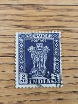 India Stamp Asoka Pillar 2np Used Blue - £1.58 GBP