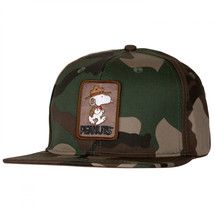 Peanuts Camo Snoopy Adjustable Flat Bill Hat Multi-Color - £22.41 GBP