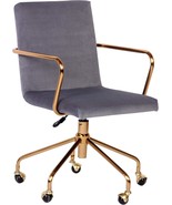 Gray And Gold Logan Rolling Desk Chair. - $2,131.52 MXN