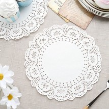 100 White 8&quot;&quot; Round Disposable Lace Paper Doilies Placemats Event Party Supplies - £8.80 GBP