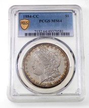 1884-CC Silver Morgan Dollar Graded by PCGS as MS-64 - £379.60 GBP