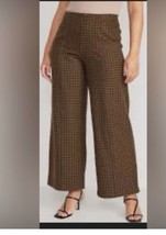 Old Navy Womens High Rise Wide Leg Pixie Pants Pull On Brown Houndstooth... - £19.16 GBP