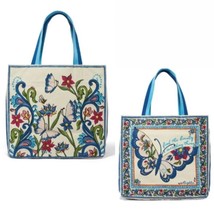 Brighton Butterfly Garden Tote Bag Brightly Color Canvas New - $74.99