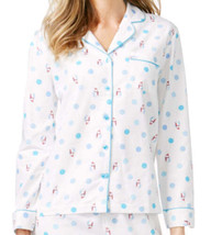 allbrand365 designer Womens Flannel Button Front Top,Snowmen Flurrie Size 3XL - £39.54 GBP