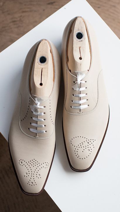 Handmade Men's modern toe cap Oxford Leather shoes, white shoes, men shoes 2019