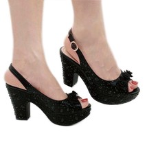 New Design  Print PU Leather Round Toe Women Sandals Fashion Ankle T-Strap Squar - £46.06 GBP
