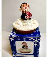 Snowman Jar Topper Christmas Them Ceramic With Cork Base For Jars Or Can... - £12.43 GBP