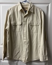 Duck Head Workwear Mens Large Tan Long Sleeved Work Shirt Button Up - £12.21 GBP