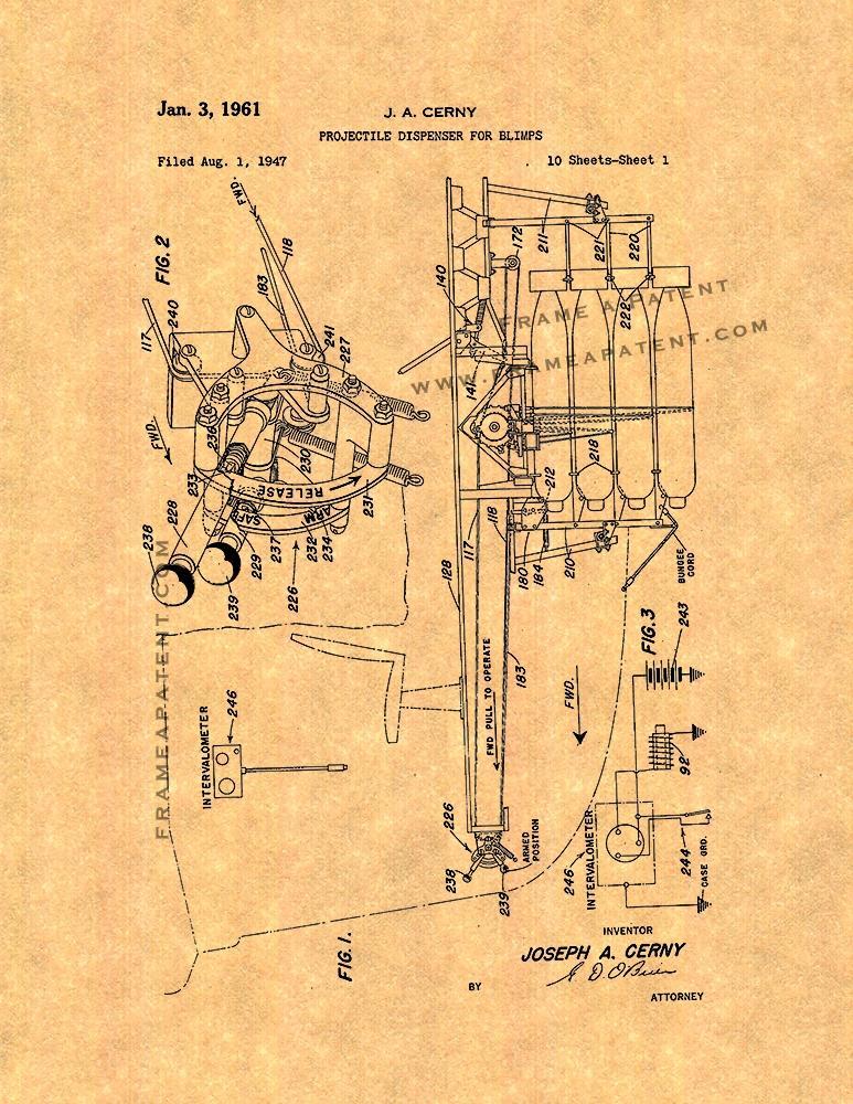 Projectile Dispenser For Blimps Patent Print