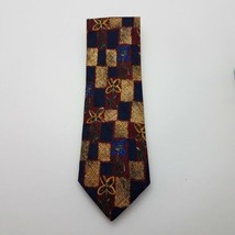 Ermenegildo Zegna Mens Tie Silk Floral Squares Necktie Made in Italy - $42.37