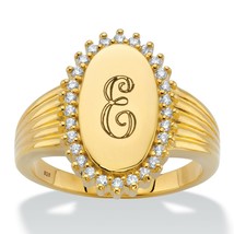 Womens 14K Gold Over Sterling Silver Personalized Initial Ring Size 6 7 8 9 10 - £96.21 GBP