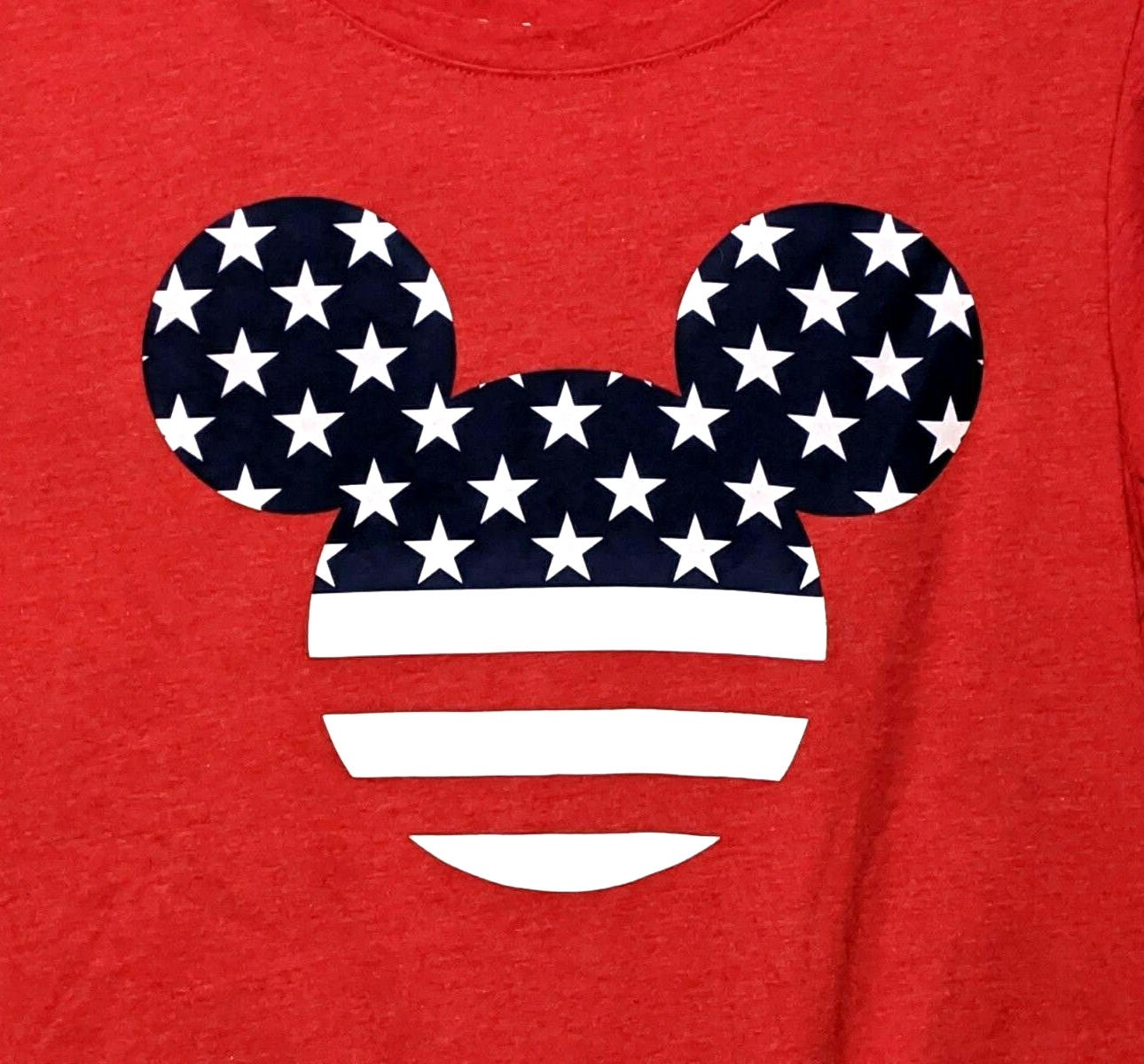 Authentic Disney Womens Mickey Mouse USA T-Shirt Tee U.S. Red White Blue Flag M - $7.87