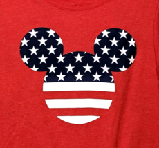 Authentic Disney Womens Mickey Mouse USA T-Shirt Tee U.S. Red White Blue... - £6.17 GBP