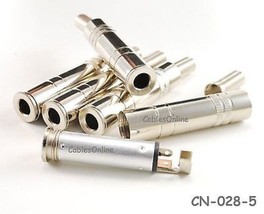 5Pk 1/4&quot; Female Stereo Trs Solder Type Connector With Spring Relief, - $18.99