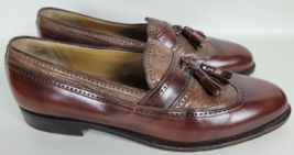 Domani Johnston & Murphy Two Tone Brown Leather Longwing Tassel Loafers 9.5 M - £35.61 GBP