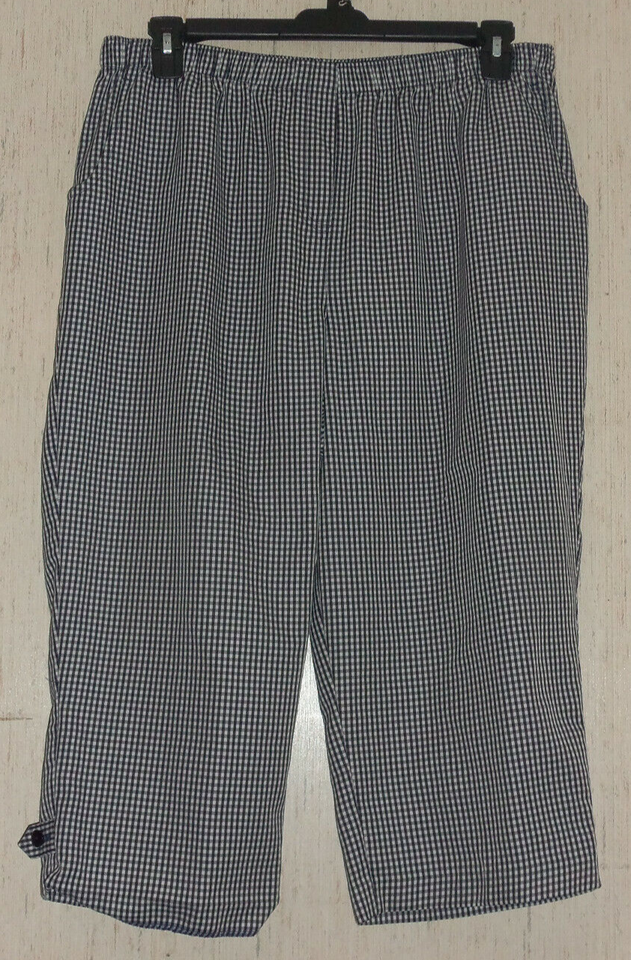 Primary image for EXCELLENT WOMENS KIM ROGERS DARK NAVY GINGHAM CHECK PULL ON SKIMMER  SIZE 18