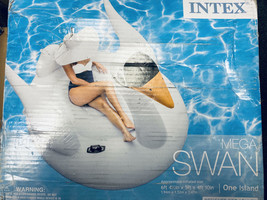 INTEX 76.5&quot;x58&quot; Mega Swan Island w/ Handles~Ride On Pool Float~OPEN BOX ... - $23.53