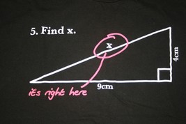 Math Problem Find X Solved T-Shirt XXL (2XL) Urban Pipeline Black - £7.99 GBP