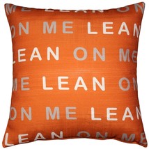 Lean On Me Orange Throw Pillow 17x17, with Polyfill Insert - £27.90 GBP