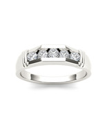 Authenticity Guarantee 
14K White Gold 0.50 Ct Diamond Five Stone Men&#39;s ... - $1,249.99