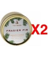 THYMES FRASIER FIR TRAVEL TIN CANDLE 2.5 oz (Pack of 2) - £23.57 GBP