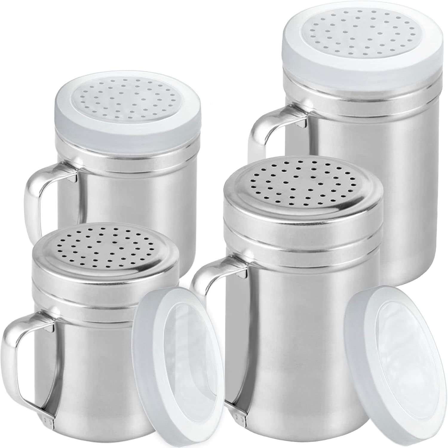 [2-Pack] 10Oz Metal Salt & Pepper Shaker, [2-Pack] 14Oz Seasonings Spice Shaker