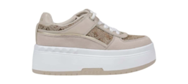 Guess Women Sneakers - 9.5 US EU 40 Beige Designer Fashion Comfort Street Shoes - $235.00 CAD