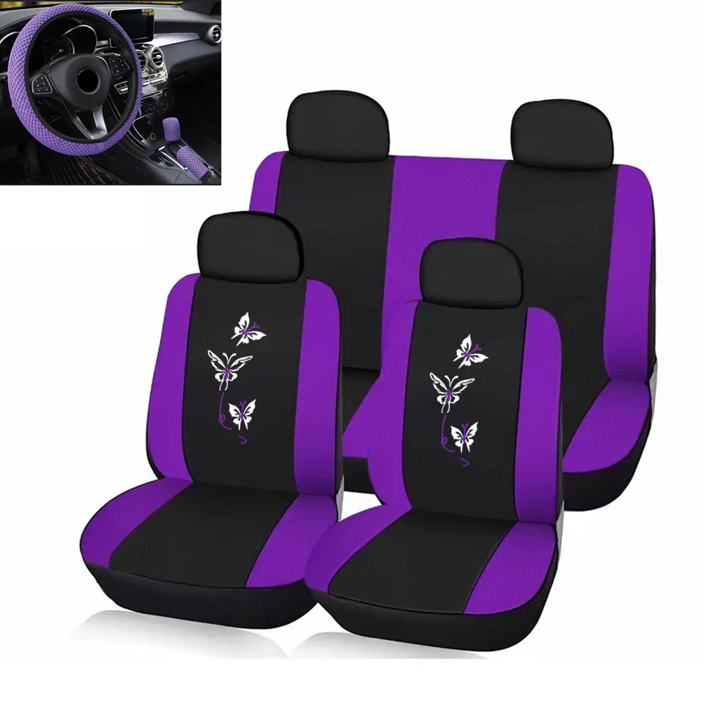 New Fashion 5 Colors Car Seat Cover And Steering Wheel Cover Universal Car Seat - £13.59 GBP+