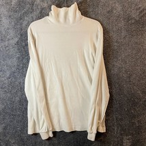 Vintage Eddie Bauer Turtleneck Mens Large White Made in USA 80s 90s Sweater - $13.53