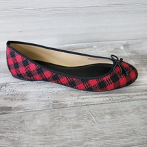 Talbots Shoe Womens Size 7.5M Jilly Buffalo Ballet Flat Red Black Check NEW - £29.41 GBP