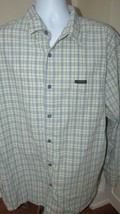 Men&#39;s Nautica Jeans Co XL blue white plaid shirt long sleeve button down cotton - £7.07 GBP