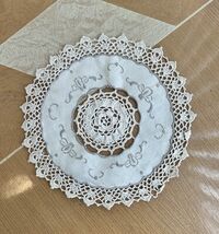 Vtg Hand Embroidered Doilie - $6.44
