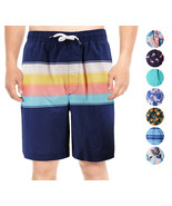 Men&#39;s Swim Shorts Tropical Swimwear Elastic Waist Drawstring Swimming Tr... - £13.22 GBP+